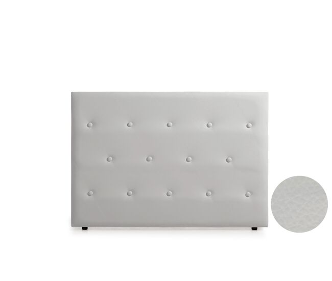 Cabeceira estofada venice pele sintética 115x115x12 cm - cinza claro - moonia