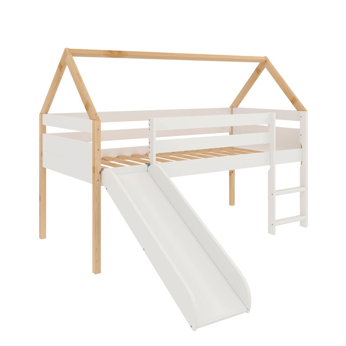 Cama de madeira deslizante madeira blanche 90x190cm