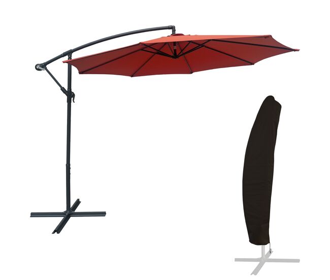 Sombrilla oahu redonda 3m diámetro terracota + funda