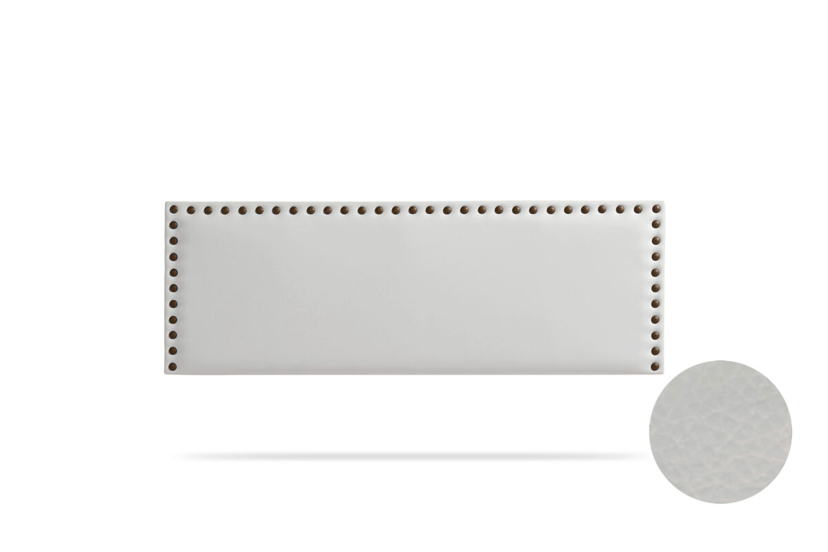 Cabeceira estofada modena pele sintética 210x55x8 cm - cinza claro - moonia
