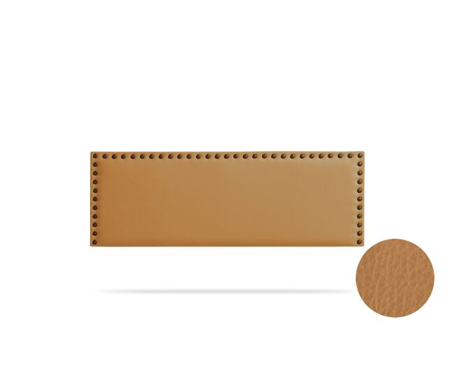 Cabeceira estofada modena pele sintética 170x55x8 cm - castanho claro - moonia