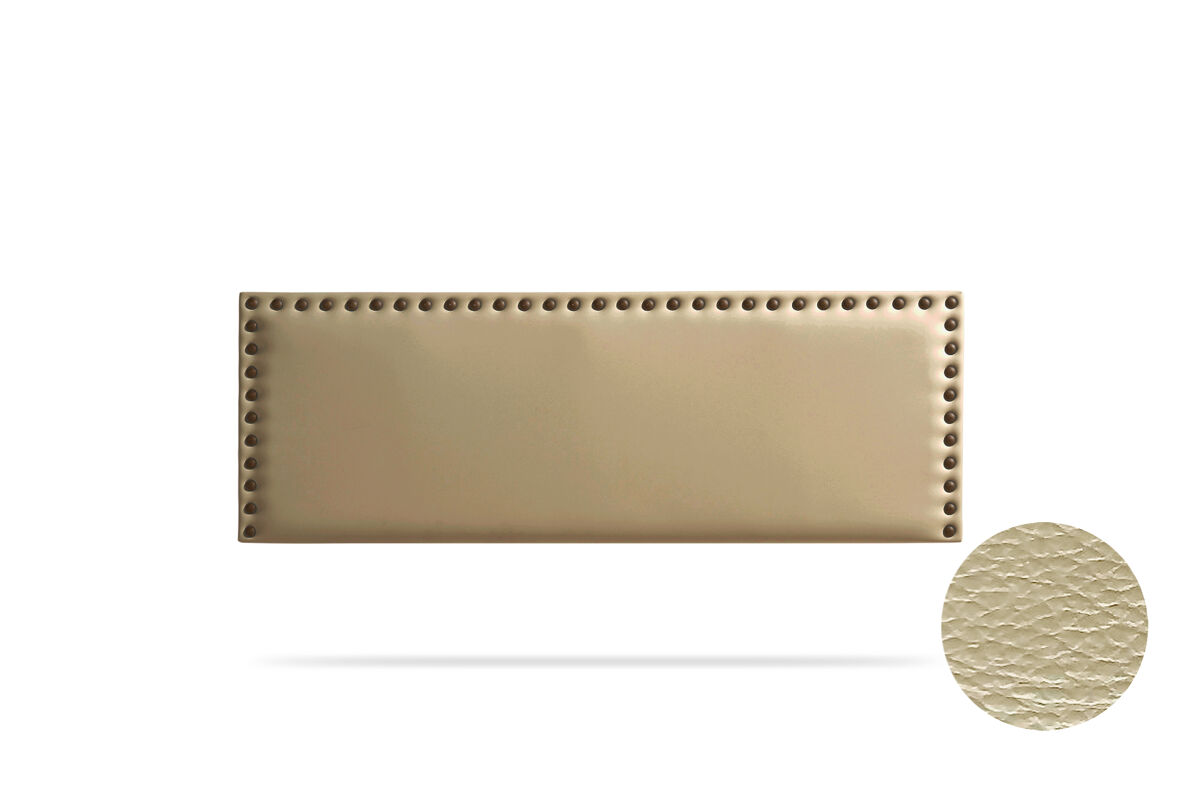 Cabeceira estofada modena pele sintética 170x55x8 cm - dourado - moonia