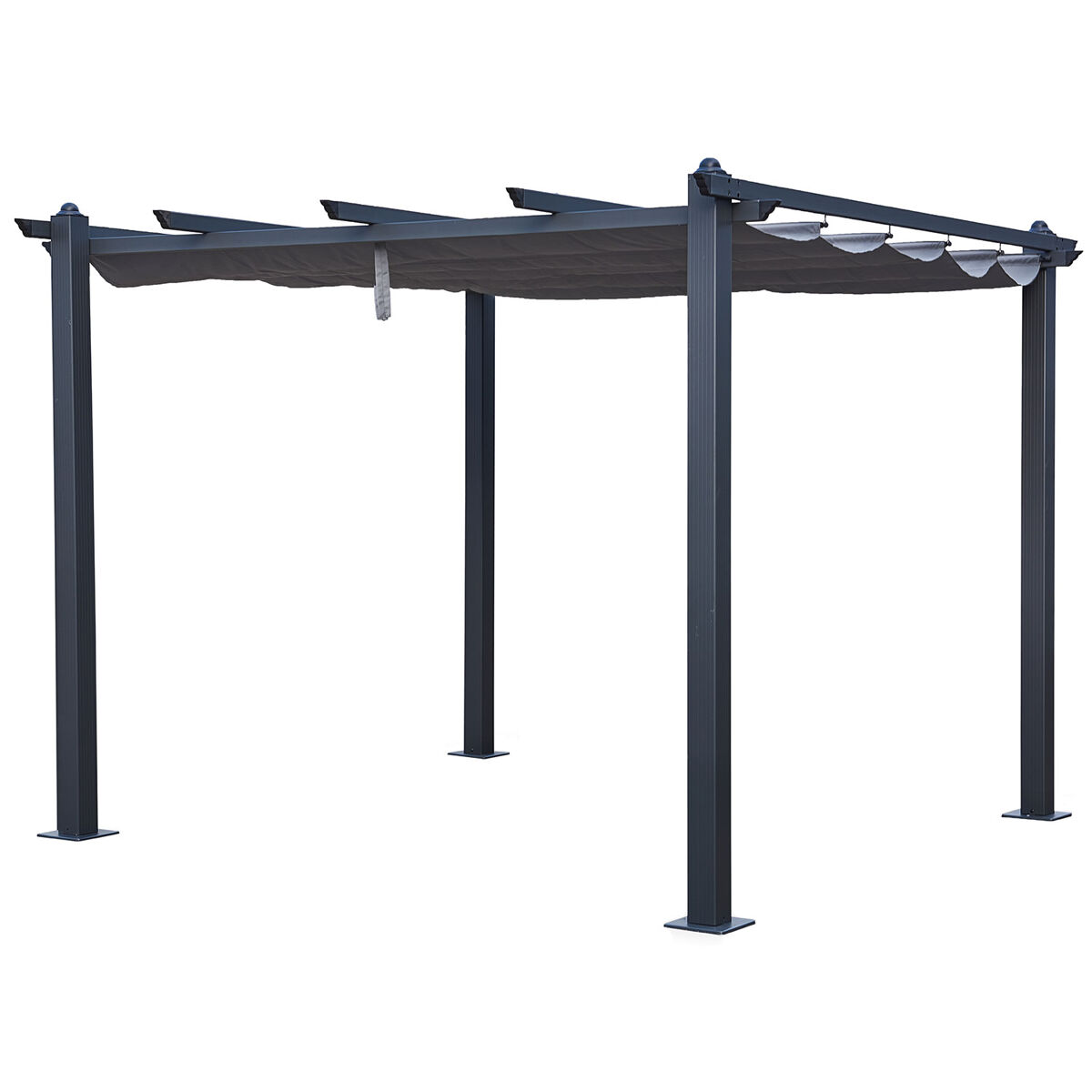 Pérgola independiente 3 × 3m cassis gris - estructura de aluminio