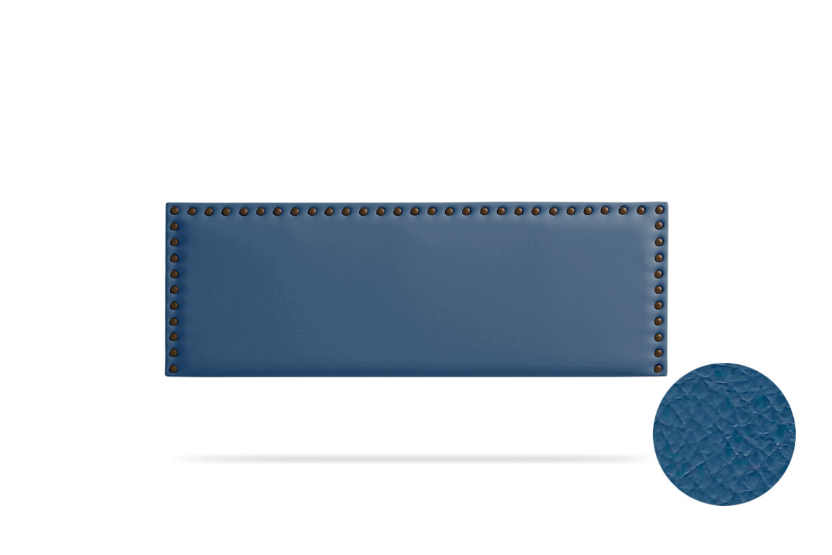 Cabeceira estofada modena pele sintética 190x55x8 cm - azul escuro - moonia