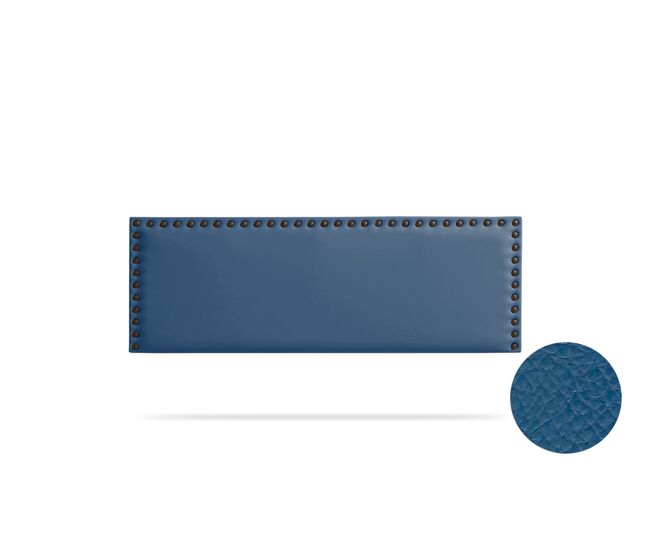 Cabeceira estofada modena pele sintética 190x55x8 cm - azul escuro - moonia