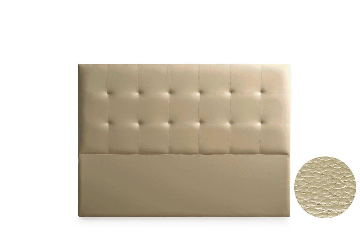 Cabeceira estofada astoria pele sintética 170x120x8 cm - dourado - moonia