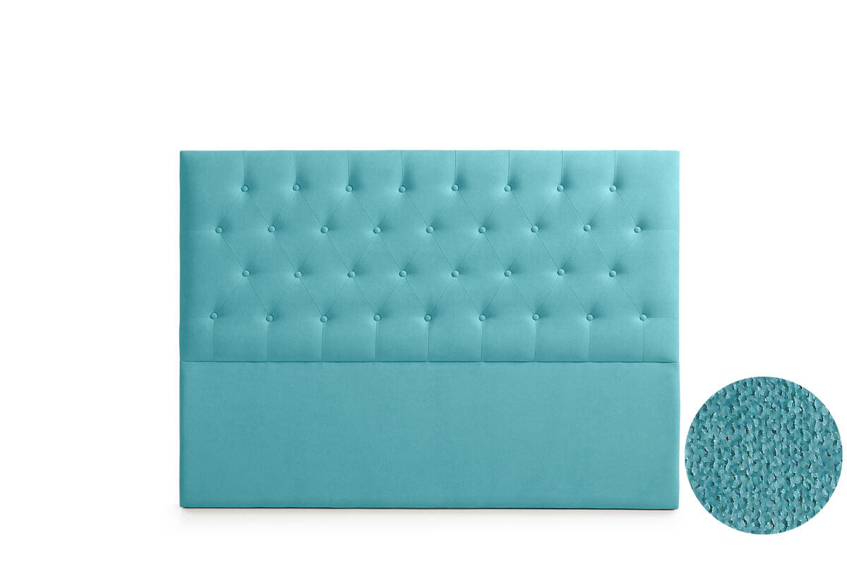 Cabeceira estofada ferrara aqualine 170x120x8 cm - turquesa - moonia