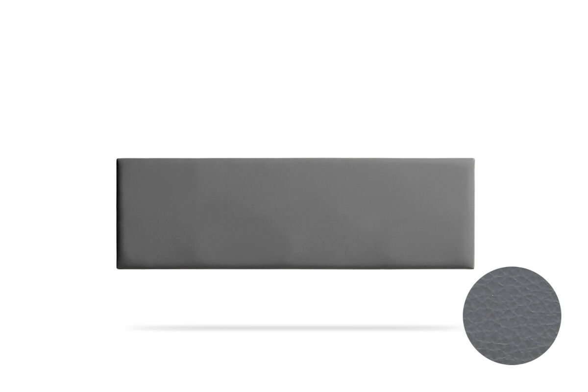 Cabeceira estofada nova pele sintética 190x50x5 cm - cinza escuro - moonia