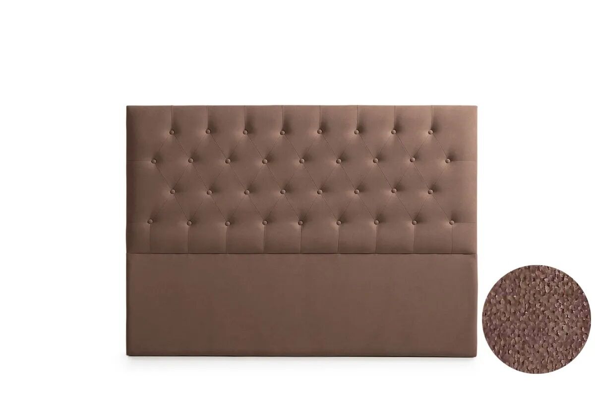 Cabeceira estofada ferrara aqualine 160x120x8 cm - chocolate - moonia