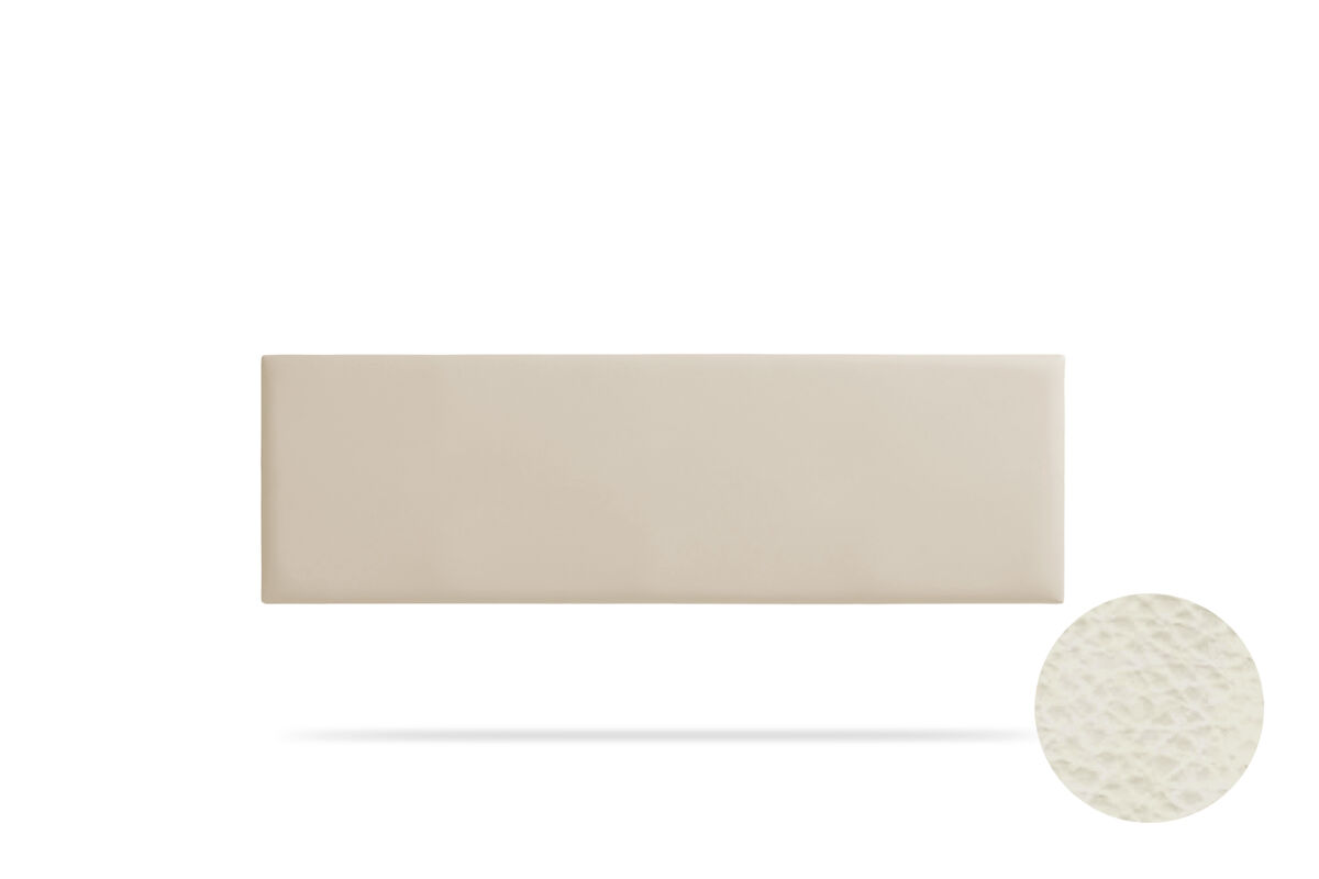 Cabeceira estofada nova pele sintética 210x50x5 cm - branco escuro - moonia