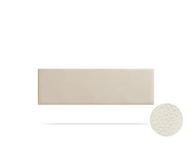 Cabeceira estofada nova pele sintética 210x50x5 cm - branco escuro - moonia