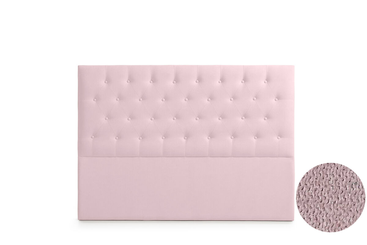 Cabeceira estofada ferrara aqualine 130x120x8 cm - rosa claro - moonia