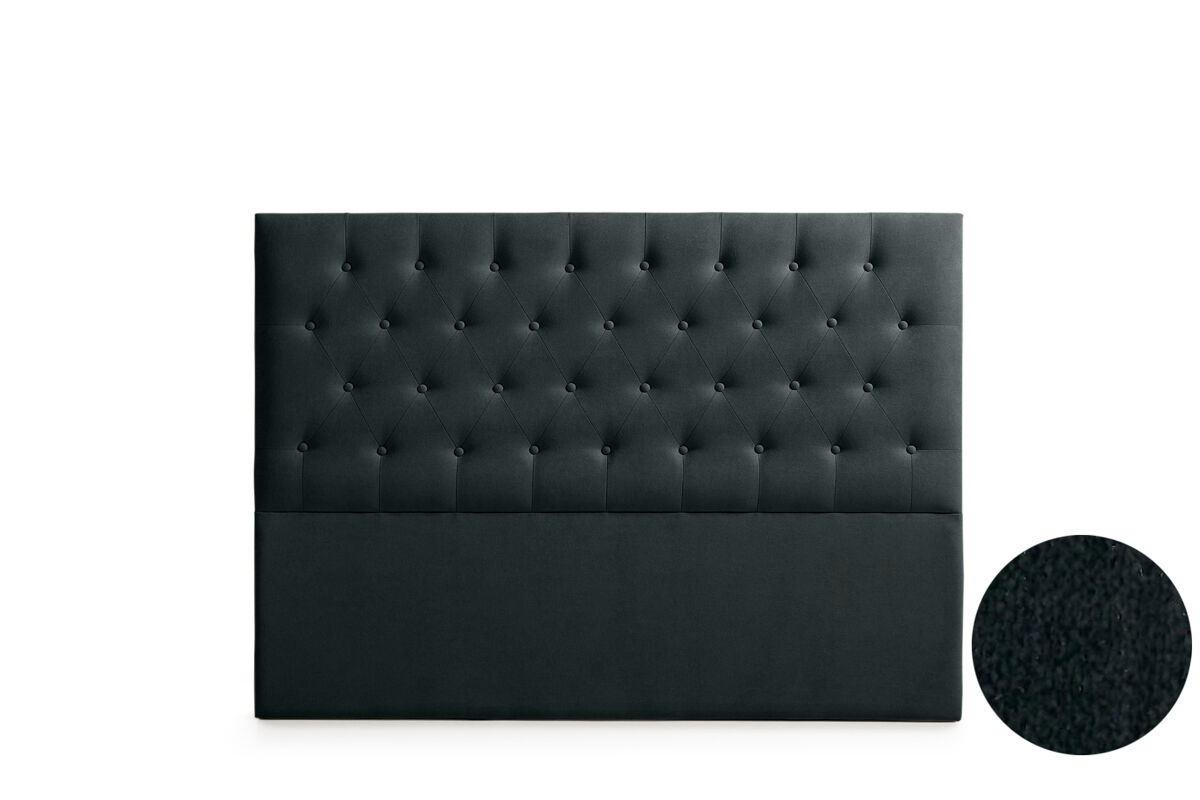 Cabeceira estofada ferrara aqualine 115x120x8 cm - preto - moonia