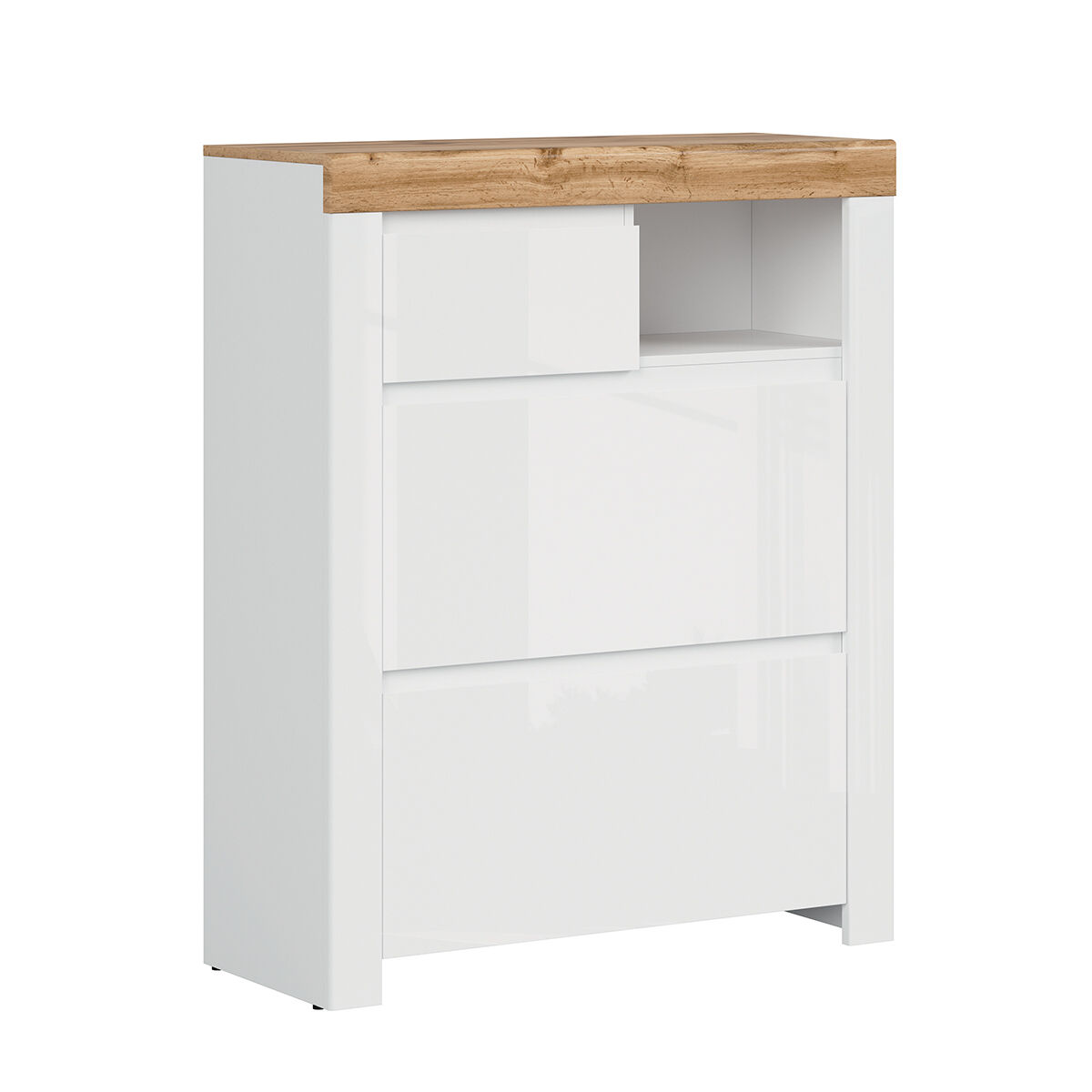 Sapateira alta em madeira e branco Hella