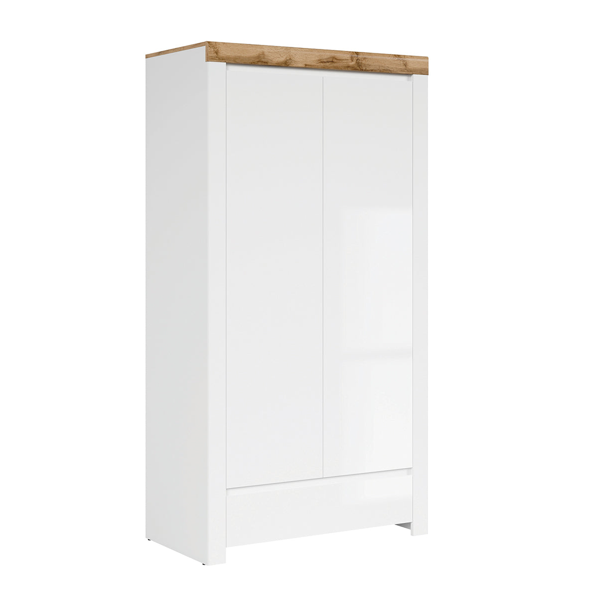 Roupeiro 2 portas 1 gaveta hella branco e madeira