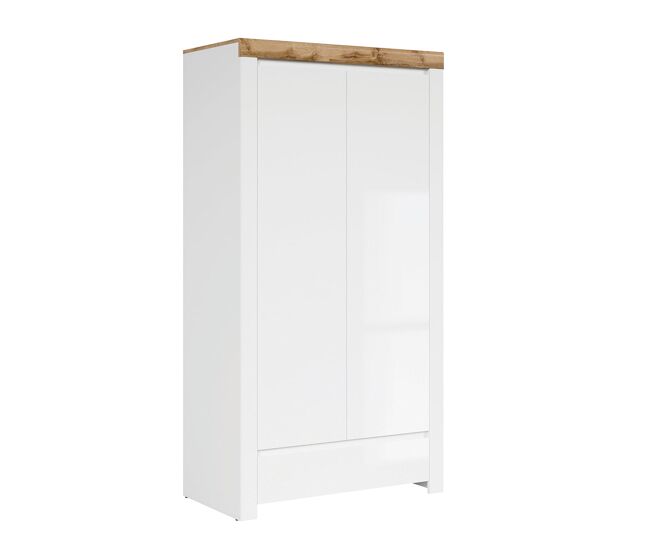 Roupeiro 2 portas 1 gaveta hella branco e madeira