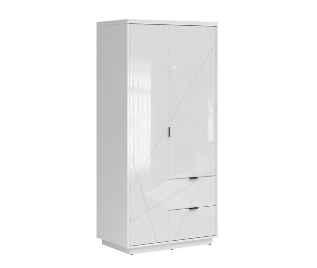 Armário sven de 2 portas e 2 gavetas branco
