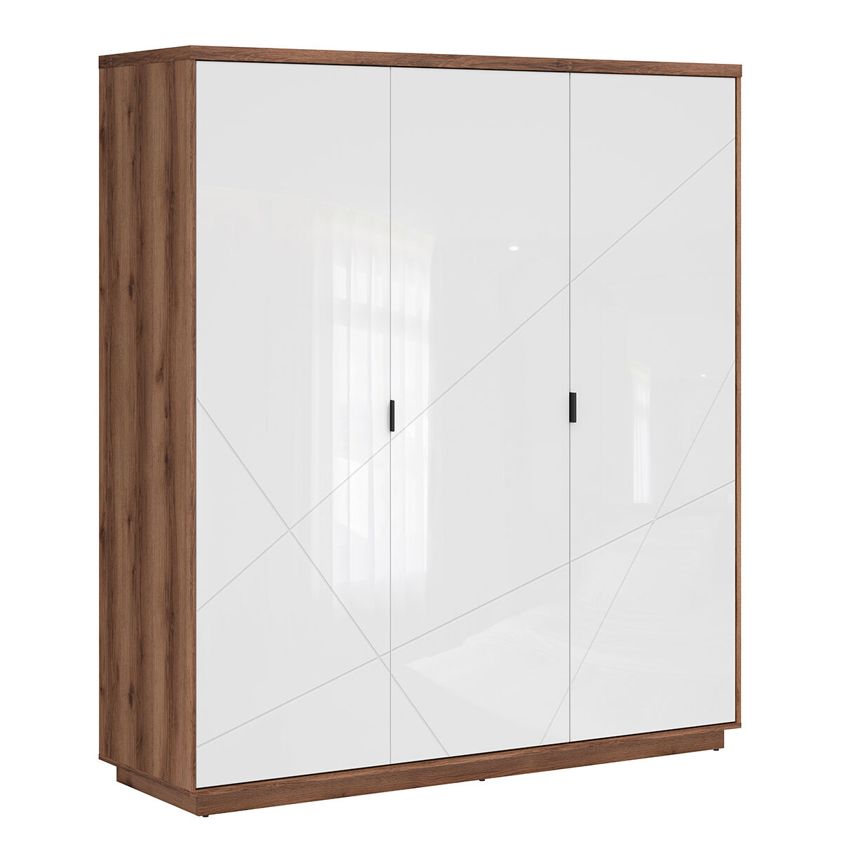 Armário de 3 portas Sven 180 Natural/ Branco