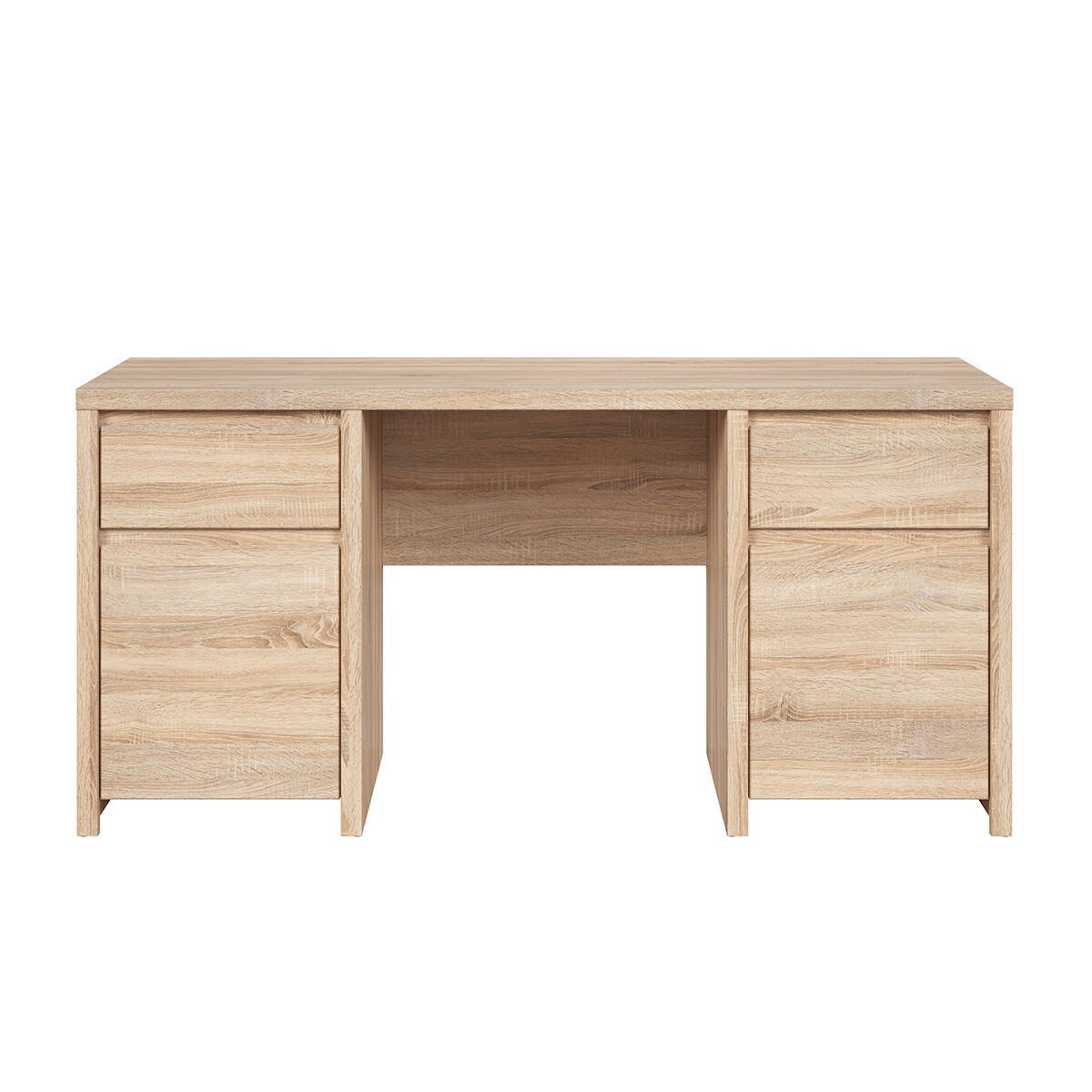 Secretária soren wood com 2 portas e 2 gavetas