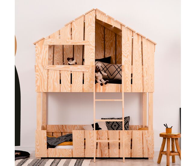 Beliche cabana 90x200 base de ripas incluída floriane bois