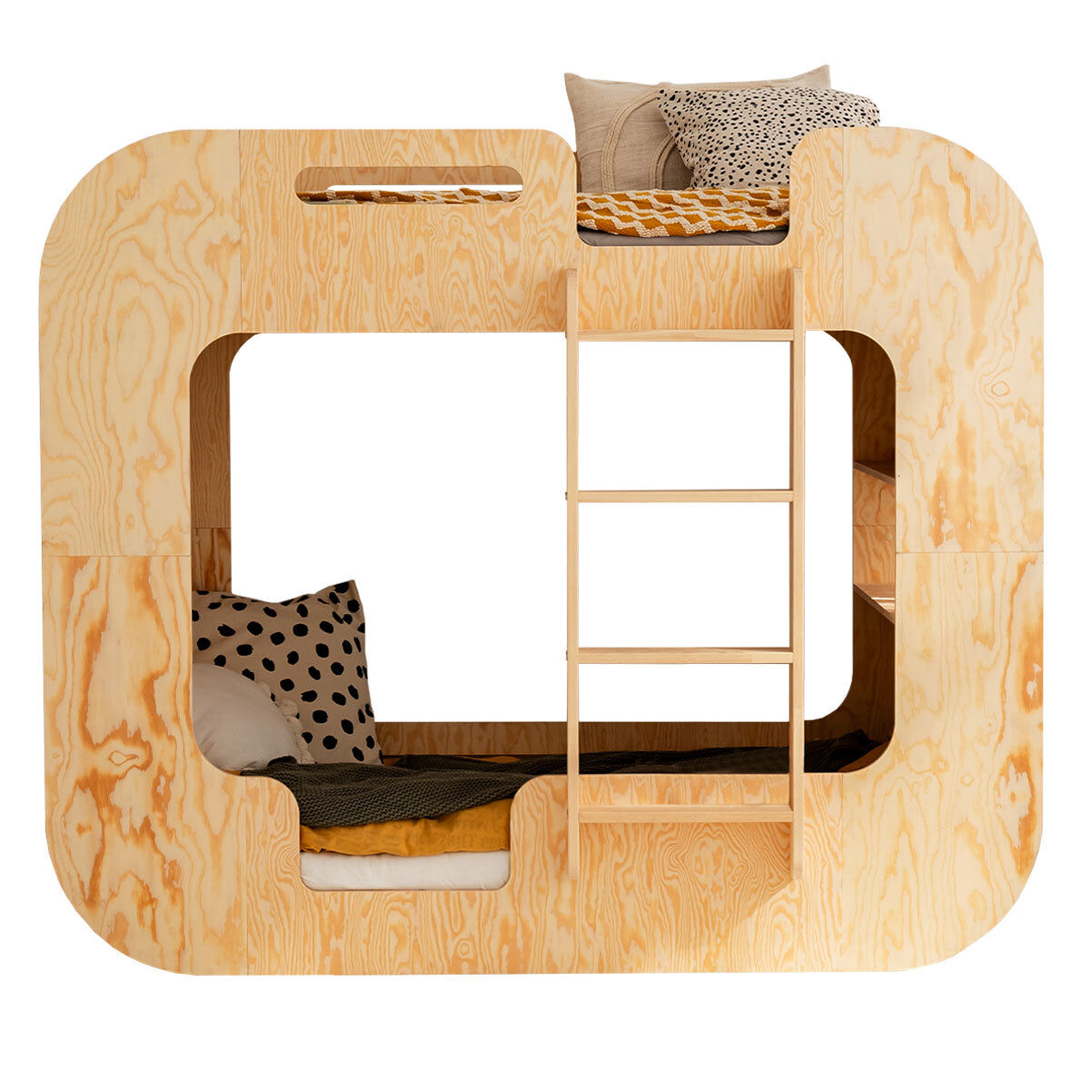 Beliche 90x190 escada direita inclusa base nadège bois