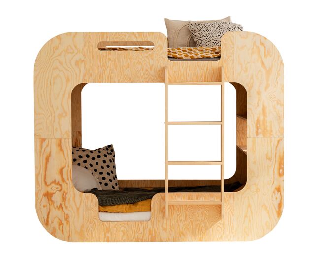 Beliche 90x190 escada direita inclusa base nadège bois