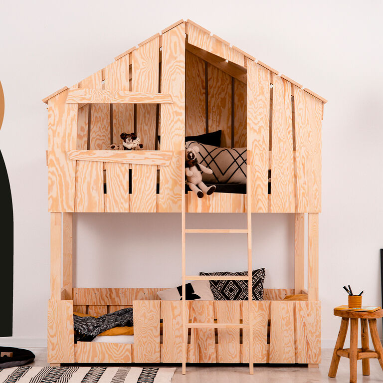 Beliche cabana 90x190 base de ripas incluída floriane bois