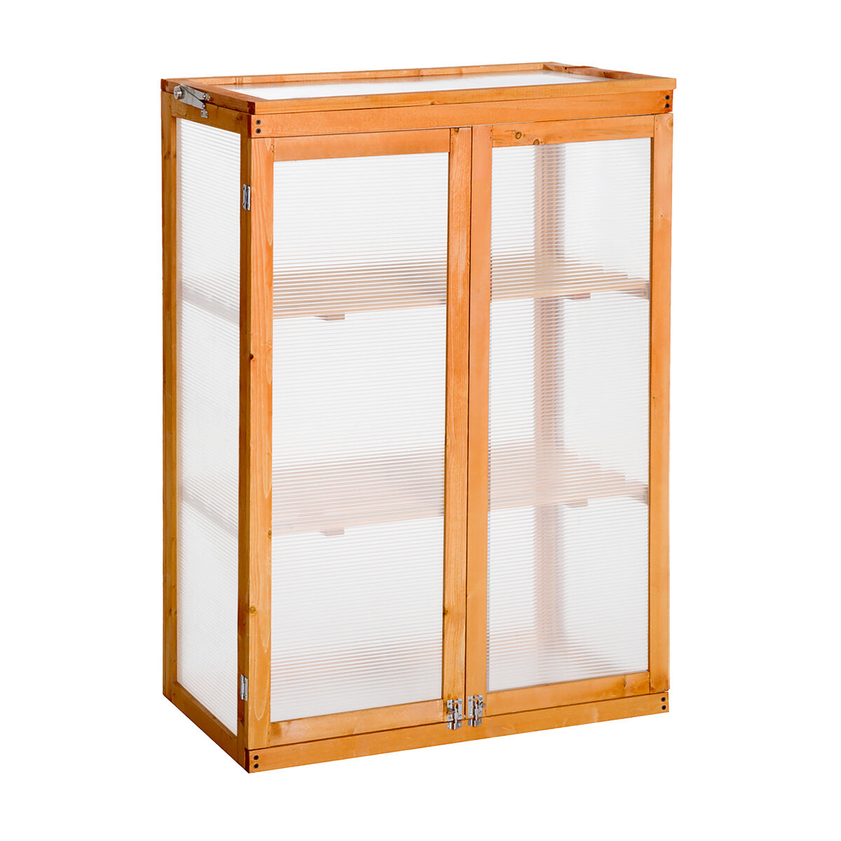 Estufa de Madeira Madeira de Abeto, Policarbonato Outsunny