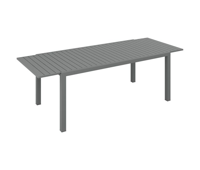 Outsunny mesa de jardim extensível mesa de jantar exterior mesa de terraço retangular para 6-8 pessoas com estrutura de alumínio capacidade 50 kg para
