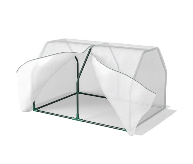 Outsunny estufa de jardim terraço 100x70x60cm estufa pequena com zíper pra cultivos de plantas flores estrutura de aço cobertura pe branco