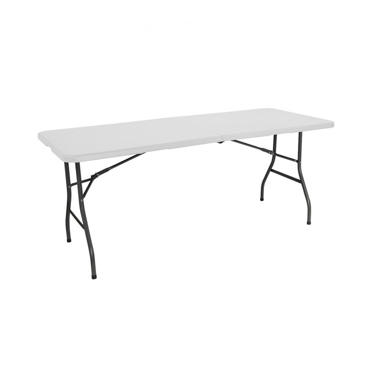 Mesa dobrável retangular de resina 150x70x74cm mesa externa multiuso, camping, eventos, externo, interno