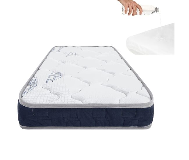 Colchão de bebé berço symphony 120x60 com lateral viscoelástica e tecido 3d respirável reduz o risco de asfixia + protector 100% impermeável