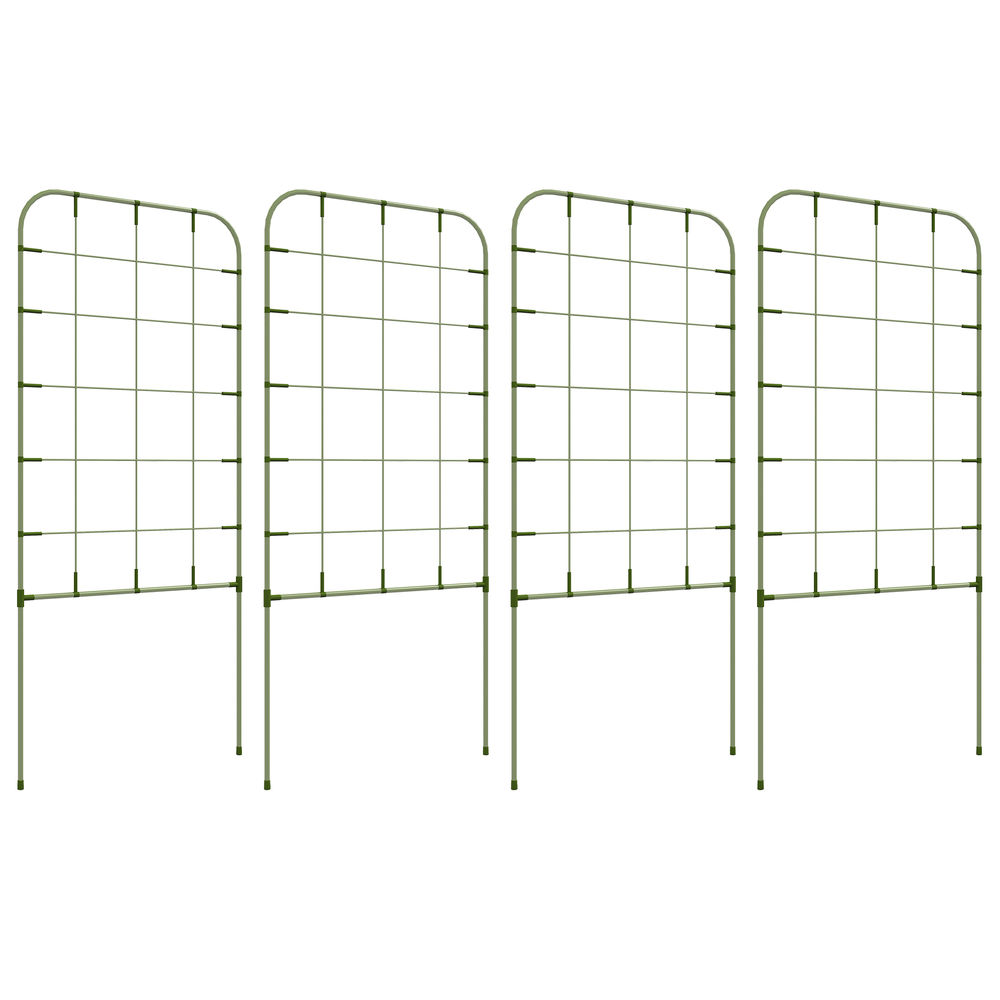 Conjunto de 4 Treliças de Jardim Aço revestido com PE Outsunny