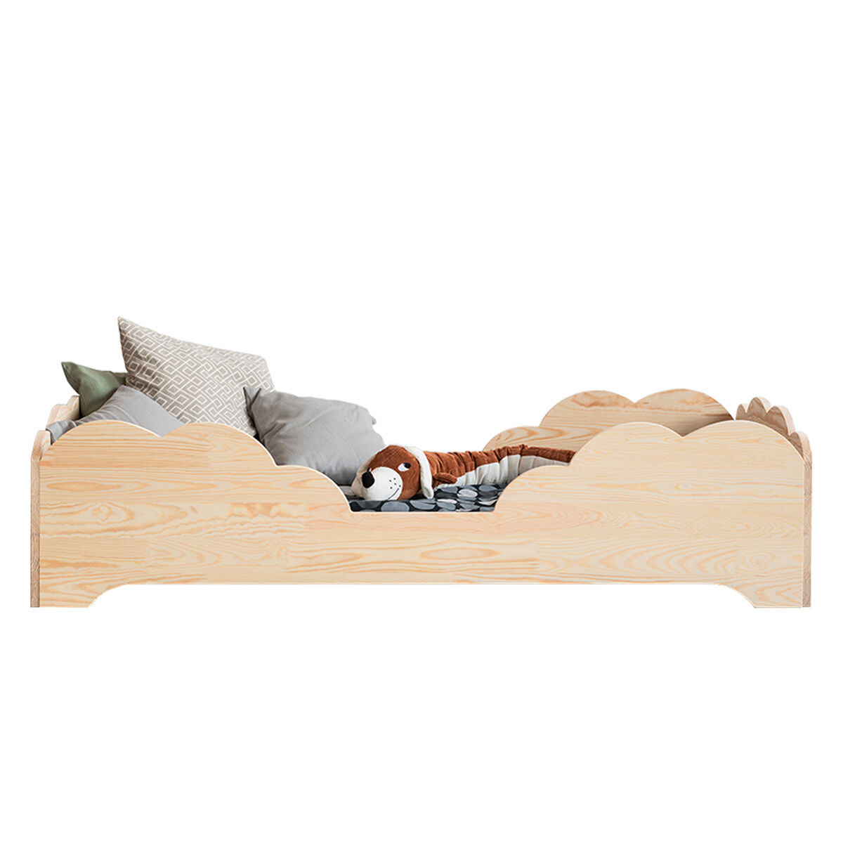 Cama 90x200 com estrado de ripas josy madeira