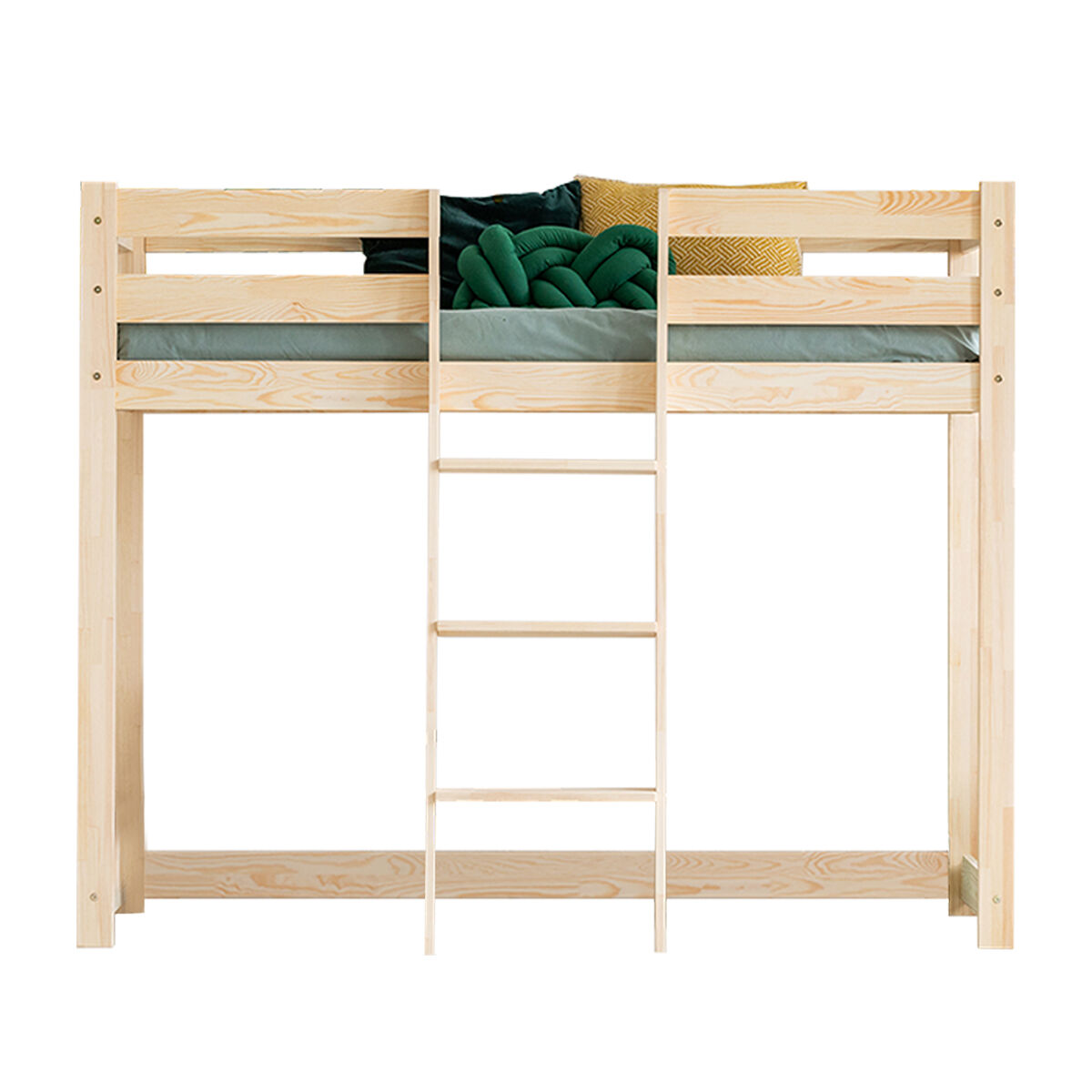 Cama de meia altura 70x140 inclusa base de ripas georges bois