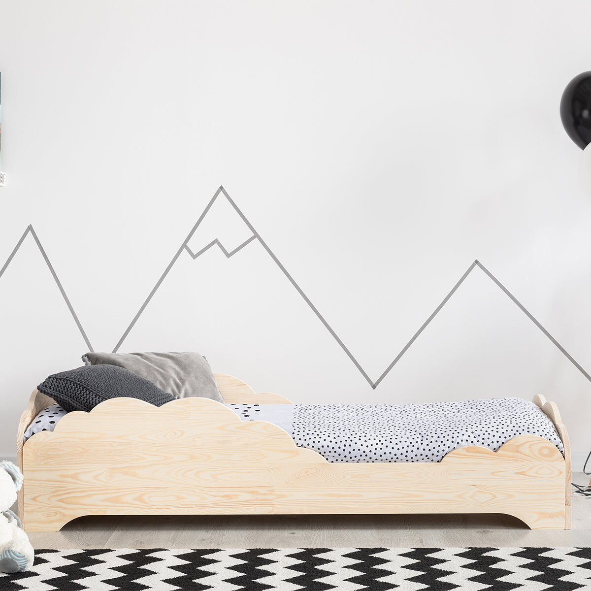 Cama théotime madeira 90x190 com estrado de ripas