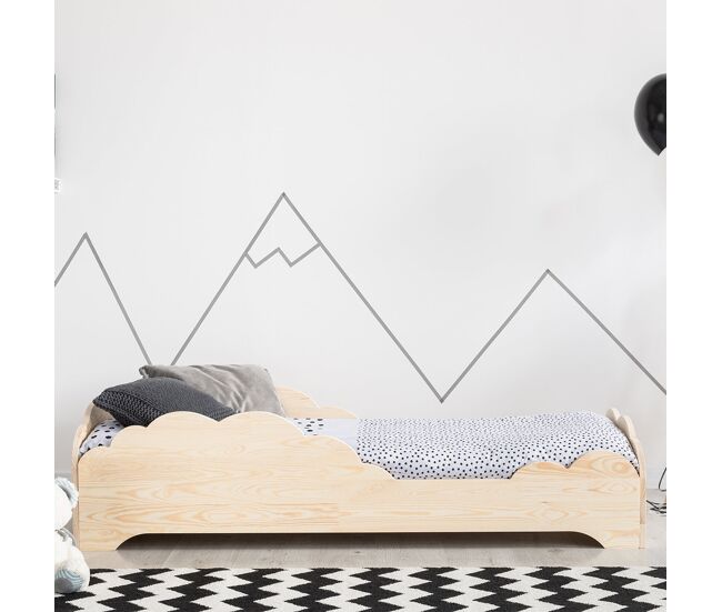 Cama théotime madeira 90x190 com estrado de ripas