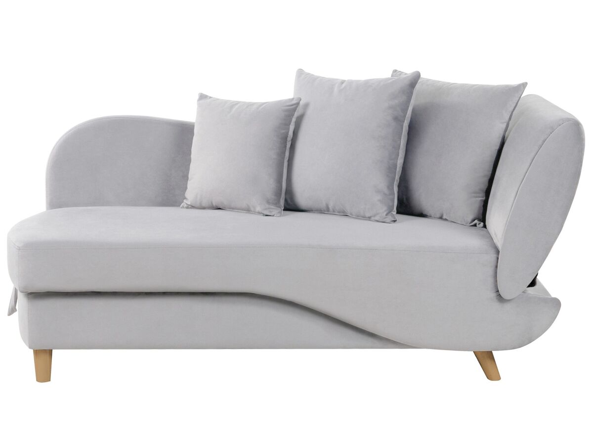 Beliani Chaise longue à direita Veludo MERI