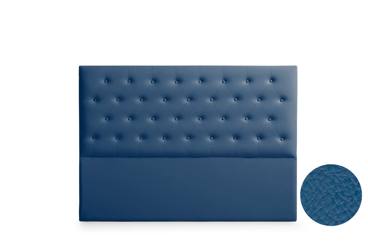Cabeceira estofada ferrara pele sintética 170x120x8 cm - azul escuro - moonia