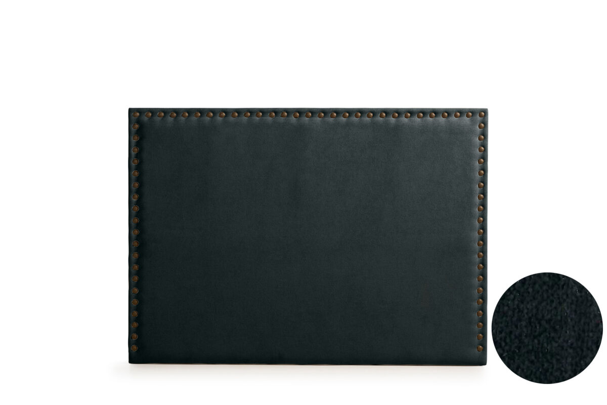 Cabeceira estofada modena duo aqualine 145x120x8 cm - preto - moonia