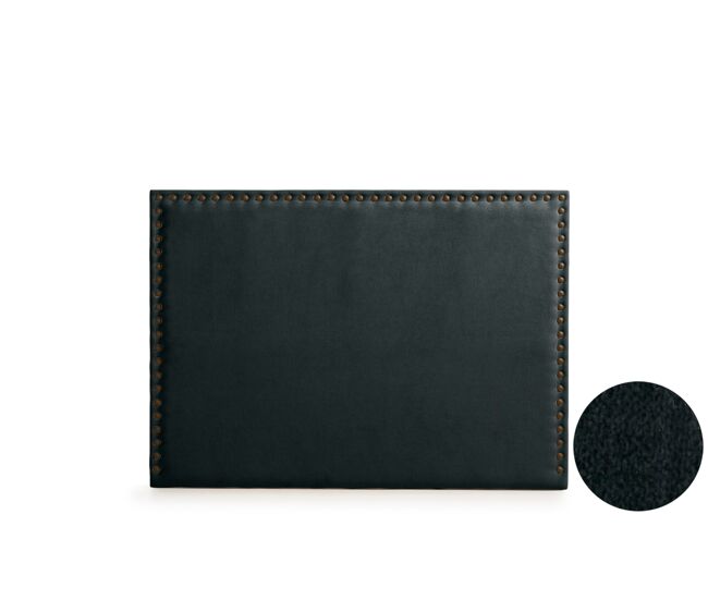 Cabeceira estofada modena duo aqualine 145x120x8 cm - preto - moonia