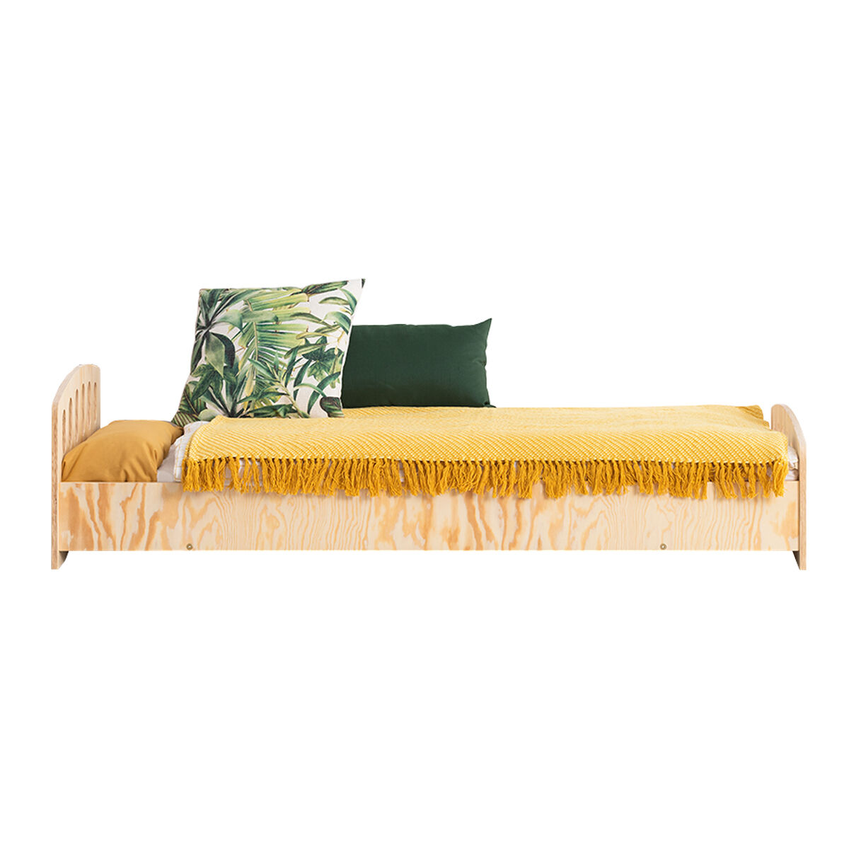 Cama 90x190 estrado de ripas incluído eléa bois
