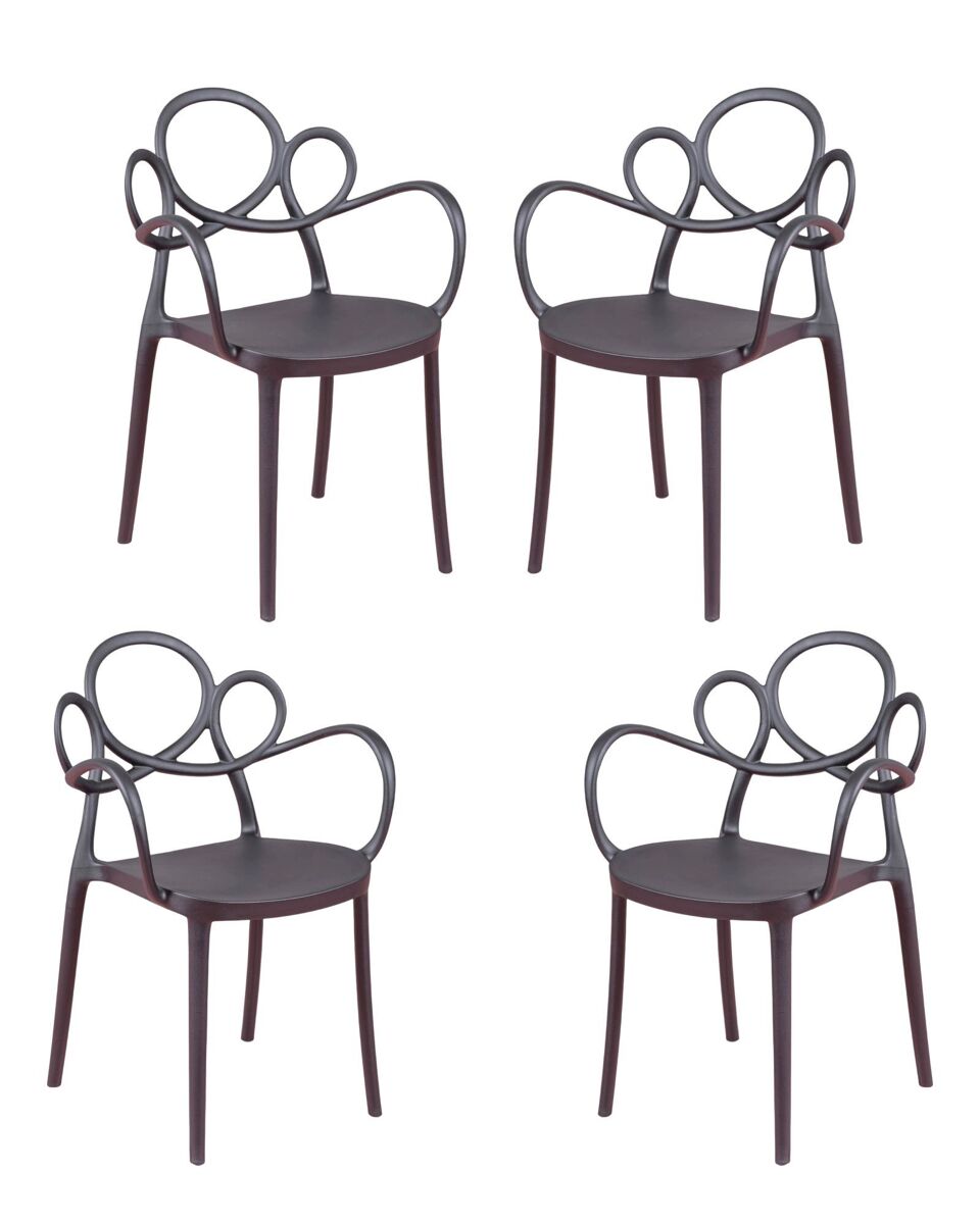Conjunto de 4 cadeiras de design com braços para o jardim - dream