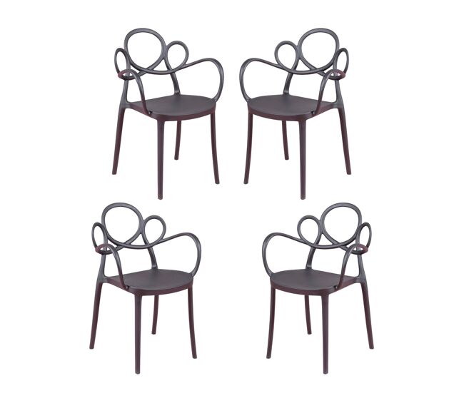 Conjunto de 4 cadeiras de design com braços para o jardim - dream