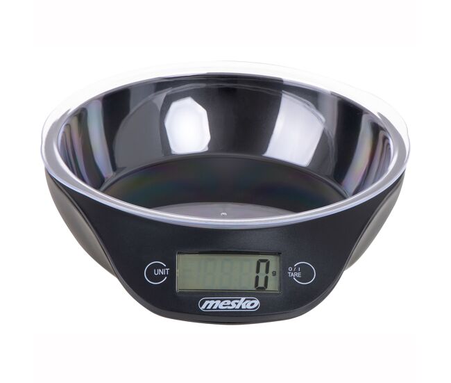 Mesko ms3164 balança de cozinha digital com taça de 700ml, peso de alimentos de alta precisão 5 kg/ 11 lb ecrã lcd, preto