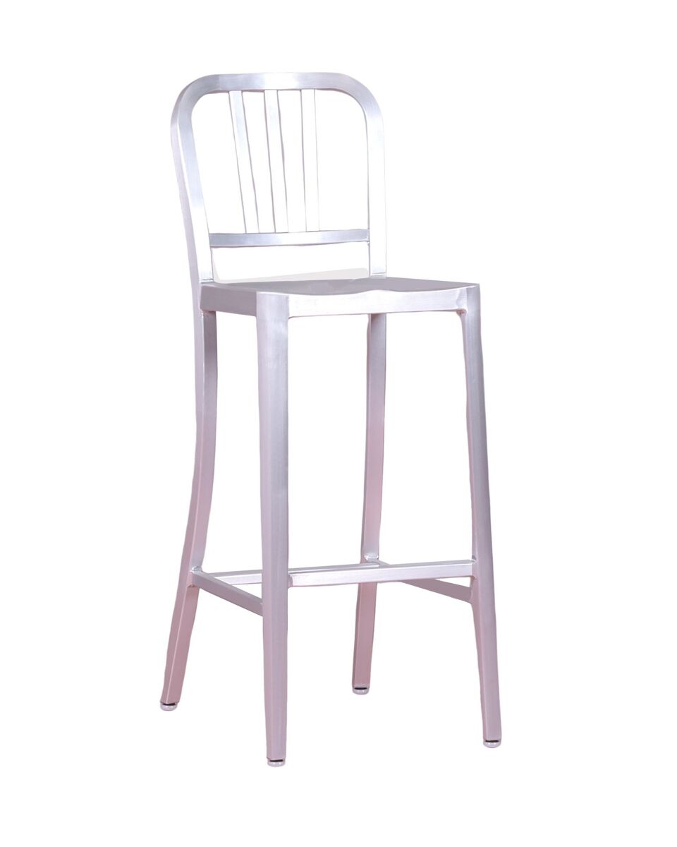 Banqueta de metal com encosto alto - navi army