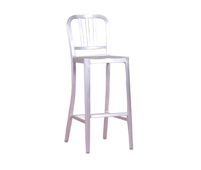 Banqueta de metal com encosto alto - navi army