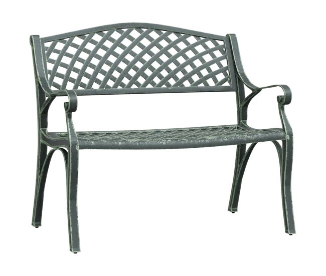 Vidaxl banco de jardim 102 cm alumínio fundido verde