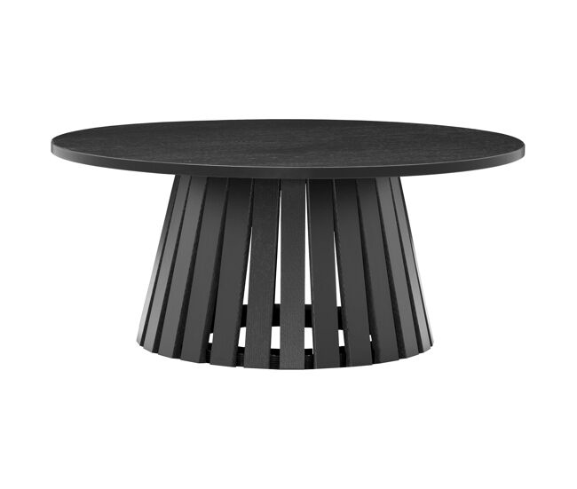 Mesa de centro redonda 80cm estilo escandinavo negra liv
