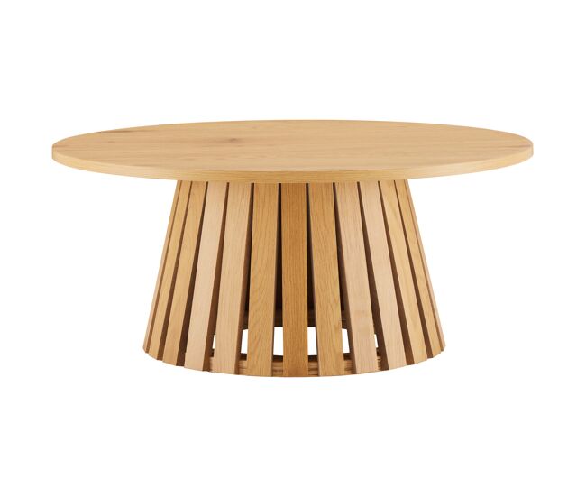 Mesa de centro redonda 80cm estilo escandinavo de madera liv